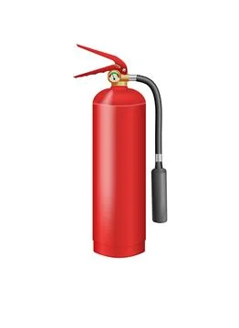 CO2 Fire Extinguisher with Discharge Nozzle on White Background. Fire safety Stock Illustration