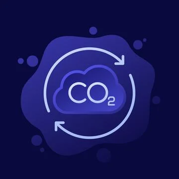 Co2 gas, carbon dioxide offset icon, vector design Stock Illustration