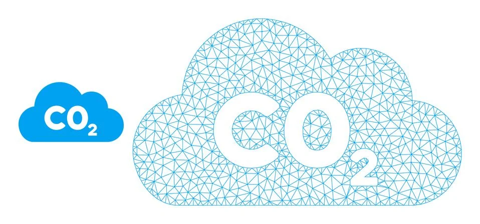 CO2 Gas Cloud Vector Mesh 2D Model Illustrazione stock