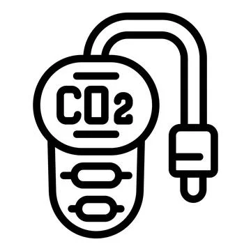 CO2 handle detector icon outline vector. Portable multi sensor Stock Illustration