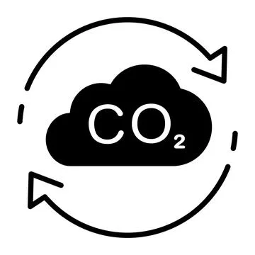 CO2 icon in flat style. Carbon dioxide emissions Stock Illustration