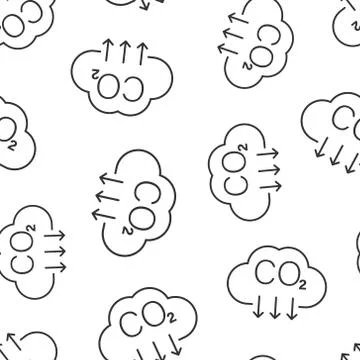Co2 icon in flat style. Emission vector illustration on white isolated backgr Stock Illustration