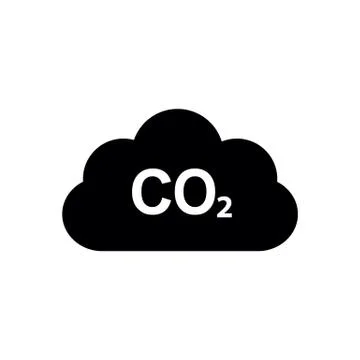 CO2 icon vector black. carbon dioxide emissions Stock Illustration