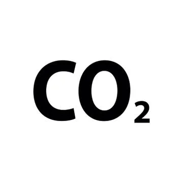 CO2 icon vector black. carbon dioxide emissions Stock Illustration