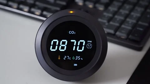 CO2 Levels: Testing Air Quality in Real Time Video stock 304315249