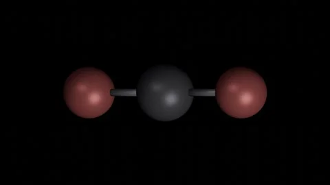 Co2 molecule rotating 3D model, 4K scientific visualization loop Vídeos de archivo 344702017