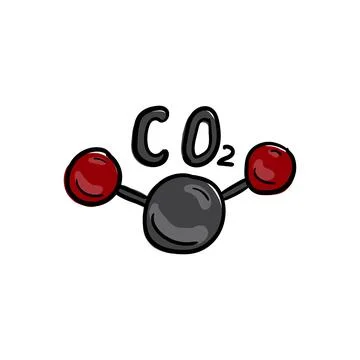CO2 molecule symbol of environmental pollution and global warming Stock Illustration