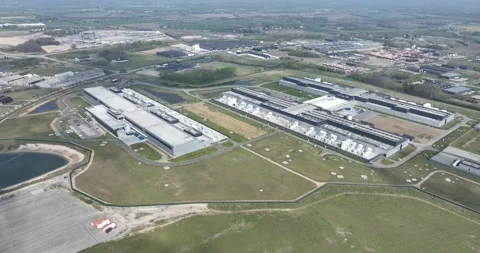 CO2 neutral data center campus in Odense, Denmark Stock Footage 307546388