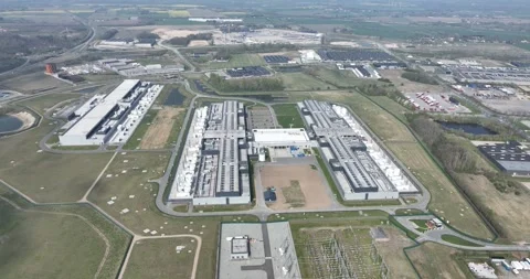 CO2 neutral data center campus in Odense, Denmark Stock Footage 307753730