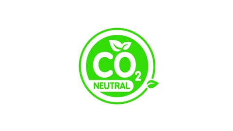 Co2 neutral dioxide carbon round logo sign emblem stamp animation 4k video Stock Footage 311558144