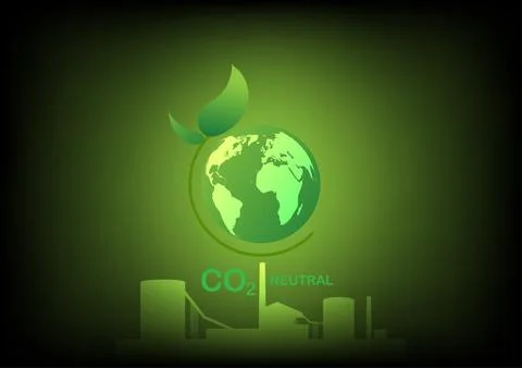 CO2 neutral. Net zero emission concept. Stock Illustration