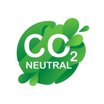 CO2 neutral stamp (net zero carbon footprint) Illustrazione stock