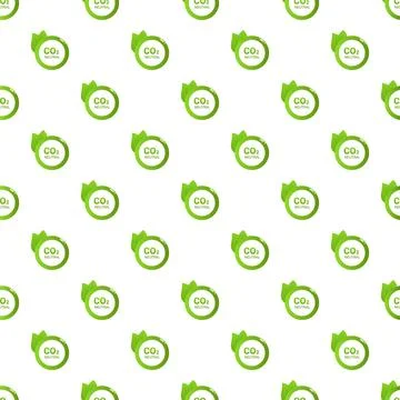 Co2 neutral symbol seamless pattern for sustainability concept Stock Illustration