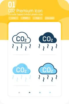 CO2 premium icon with multiple style isolated on white background イラスト素材
