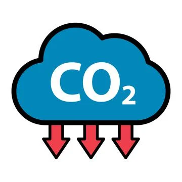 CO2 reduce cloud icon, clean global emission, environment eco design symbol v Stock Illustration