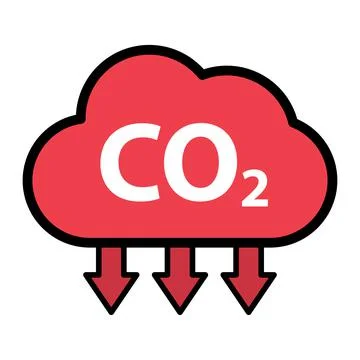 CO2 reduce cloud icon, clean global emission, environment eco design symbol v Stock Illustration