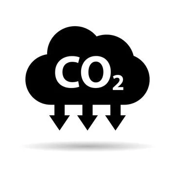 CO2 reduce cloud icon shadow, clean global emission, environment eco design s Stock Illustration