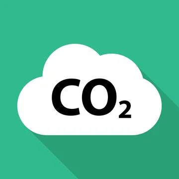 CO2 reduce cloud icon shadow, clean global emission, environment eco design s Ilustración de archivo