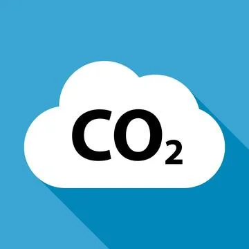 CO2 reduce cloud icon shadow, clean global emission, environment eco design s Stock Illustration