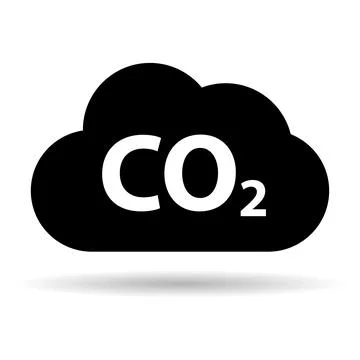 CO2 reduce cloud icon shadow, clean global emission, environment eco design s Stock Illustration