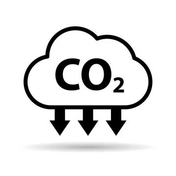 CO2 reduce cloud icon shadow, clean global emission, environment eco design s Stock Illustration