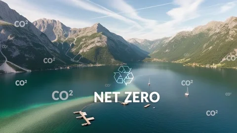 CO2 reducing icon with circular for decrease CO2 , carbon footprint  Stock Footage 284032273