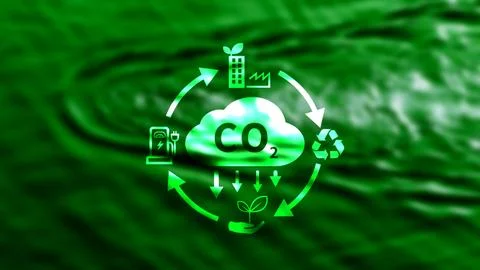 CO2 reducing icon with circular for decrease CO2 , carbon footprint and car.. Stock Photos