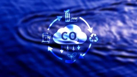 CO2 reducing icon with circular for decrease CO2 , carbon footprint and car.. Stock Photos