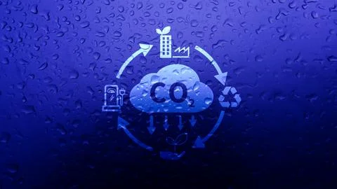 CO2 reducing icon with circular for decrease CO2 , carbon footprint and car.. Stock Photos