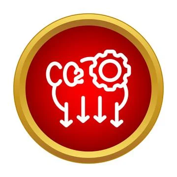 Co2 reduction process icon lowering carbon emissions Stock Illustration