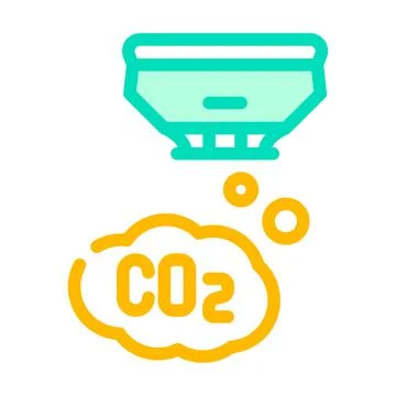 Co2 sensor color icon vector illustration color Illustrazione stock