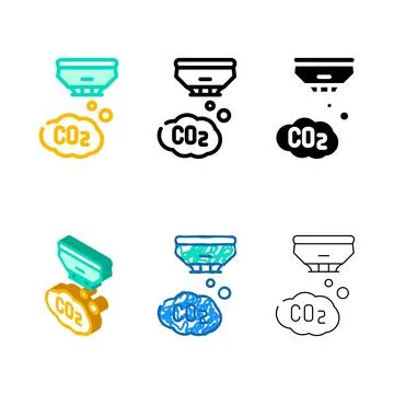 Co2 sensor color multipack icon vector color Illustrazione stock
