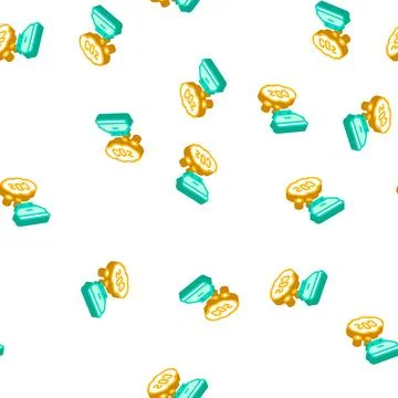Co2 sensor isometric icon seamless pattern color Stock Illustration
