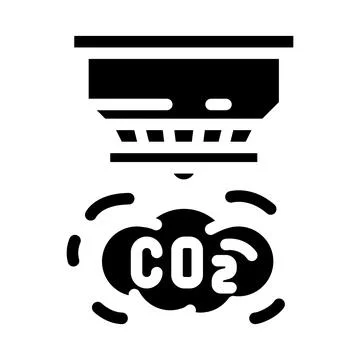 Co2 sensor module glyph icon vector illustration Illustrazione stock
