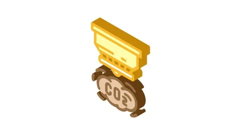 Co2 sensor module isometric icon animation Video stock 327274939