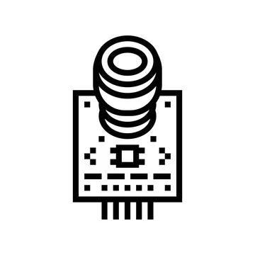 Co2 sensor module line icon vector illustration Stock Illustration