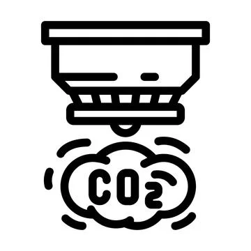 Co2 sensor module line icon vector illustration Illustrazione stock