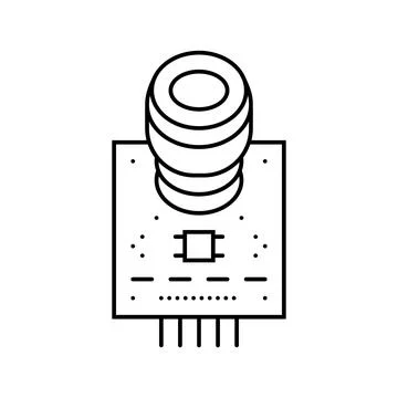 Co2 sensor module line icon vector illustration Stock Illustration