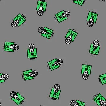 Co2 sensor module vector seamless pattern イラスト素材
