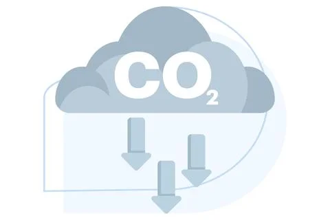 CO2 smoke concept. Up Down Arrow Illustration of Cloud Carbon Dioxide Emissions. Stock Illustration