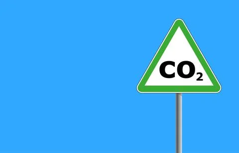 CO2 warning traffic sign frame Vector illustration Stock Illustration