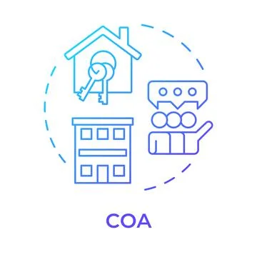 COA blue gradient concept icon Stock Illustration