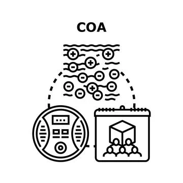 Coa concept showing data analysis and compliance management Stock Illustration