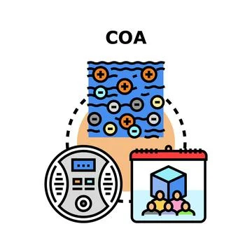 Coa concept showing data analysis and compliance management Stock Illustration