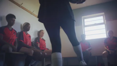A coach and the players Stock Footage 279701946