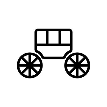 Coach brougham icon vector. Isolated contour symbol illustration Иллюстрация