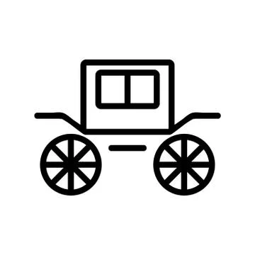 Coach brougham icon vector. Isolated contour symbol illustration Illustrazione stock