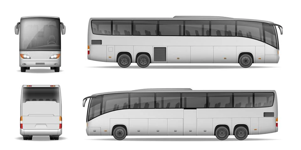 Coach bus isolated on white background. Travel Passenger Bus for advertising and Stock-Illustration