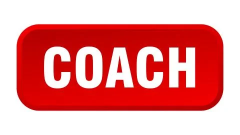 Coach button. coach square 3d push button Illustrazione stock