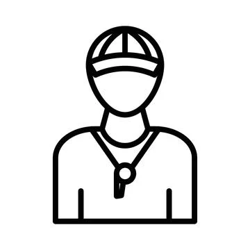 Coach icon linear logo mark in black and white Stock Illustration